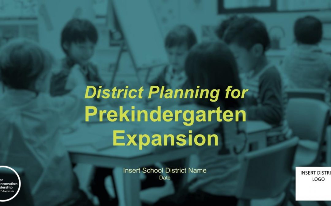 Presentation title slide for District Planning for PreKindergarten Expansion